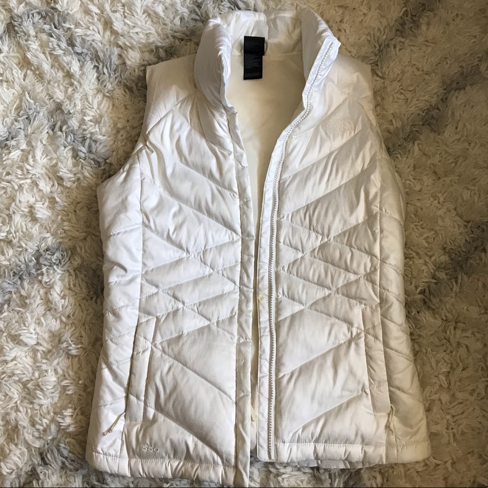 North Face SIZE S white/pearl puffed vest